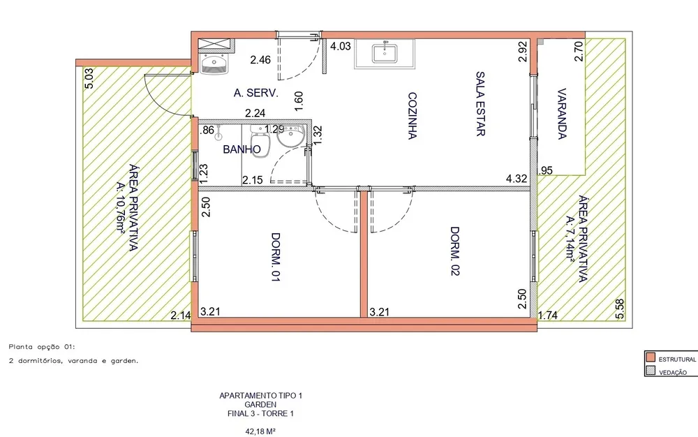 Apartamento, 2 quartos, 58 m² - Foto 1
