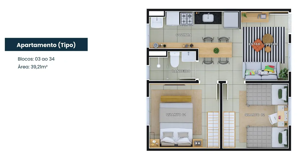 Apartamento, 2 quartos, 39 m² - Foto 8