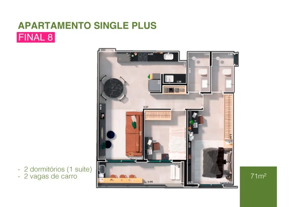 Apartamento, 2 quartos, 71 m² - Foto 15