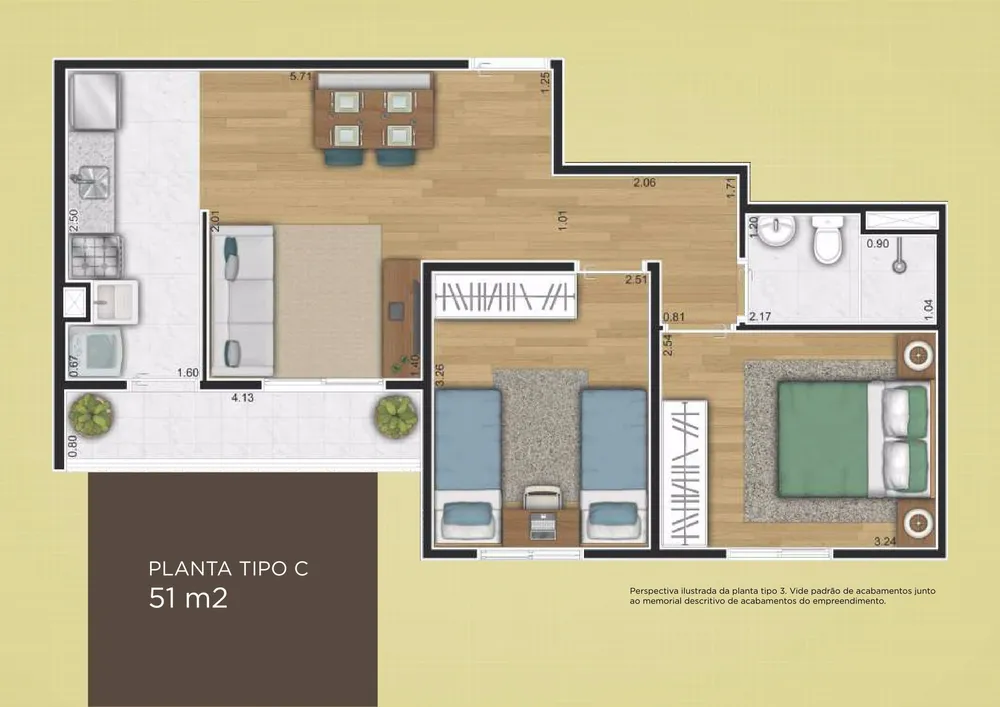 Apartamento, 2 quartos, 50 m² - Foto 1