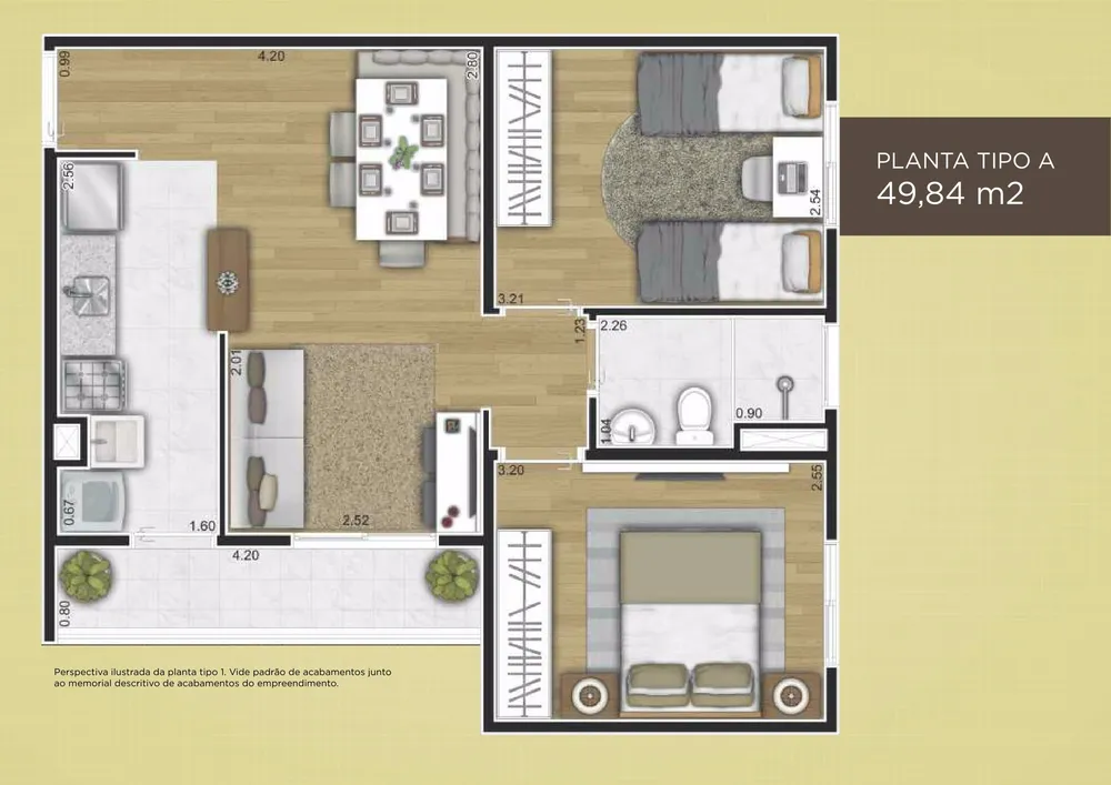 Apartamento, 2 quartos, 50 m² - Foto 4