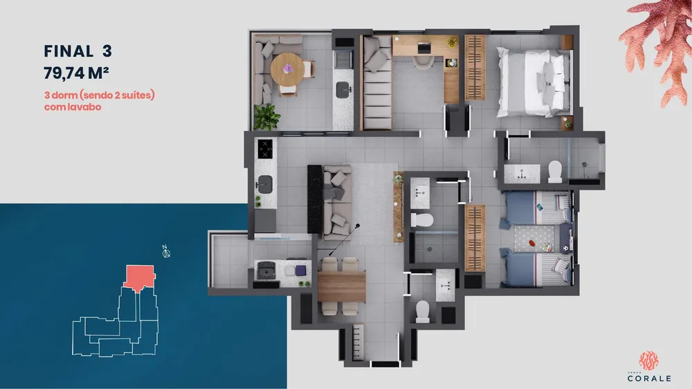 Apartamento, 3 quartos, 79 m² - Foto 12