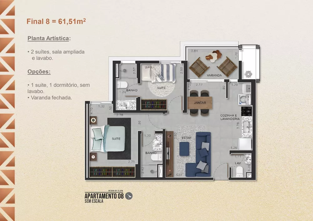 Apartamento, 2 quartos, 61 m² - Foto 2
