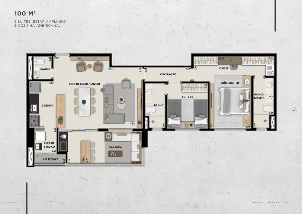 Apartamento, 2 quartos, 100 m² - Foto 7