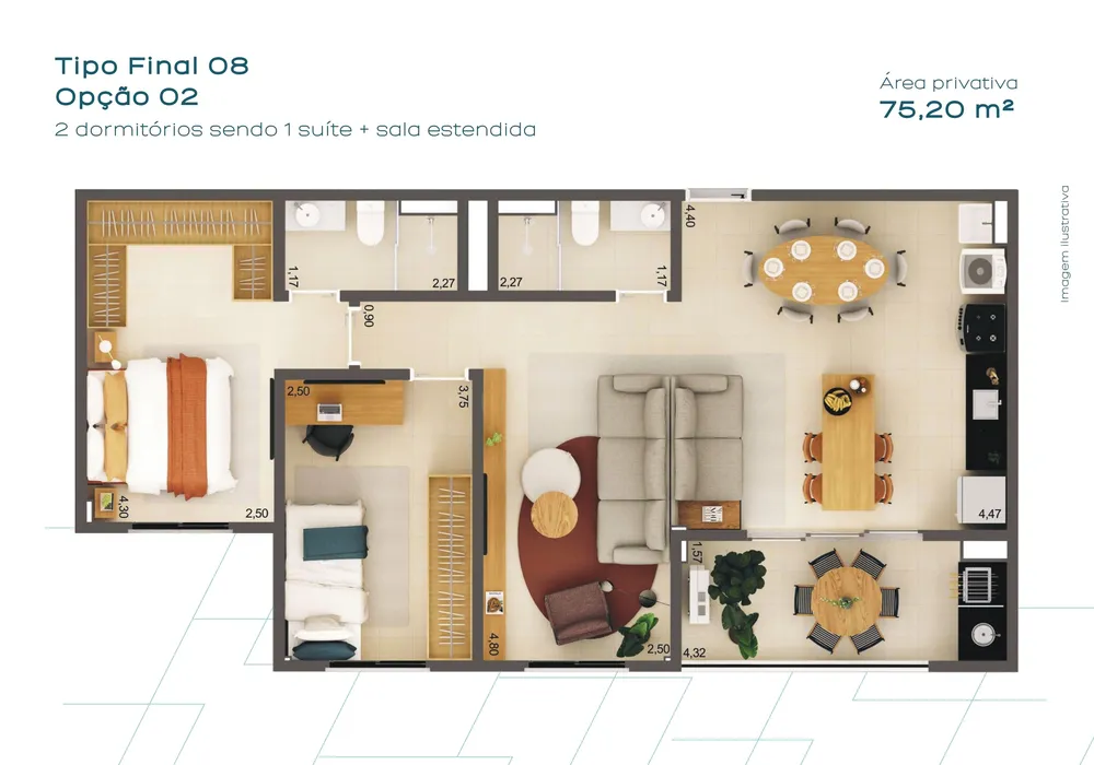 Apartamento, 3 quartos, 75 m² - Foto 7