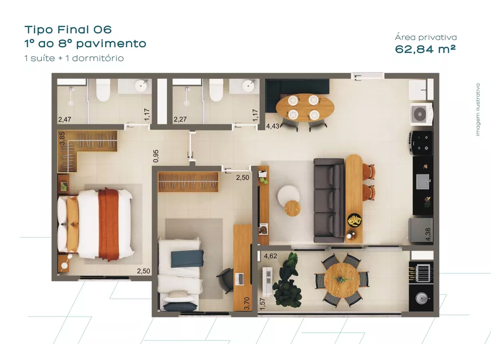 Apartamento, 2 quartos, 62 m² - Foto 9