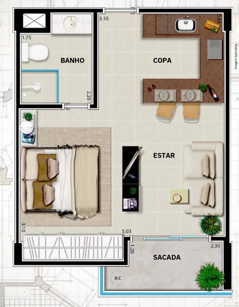 Apartamento, 1 quarto, 35 m² - Foto 4