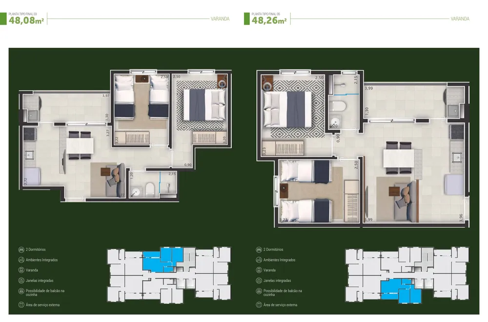 Apartamento, 2 quartos, 48 m² - Foto 12