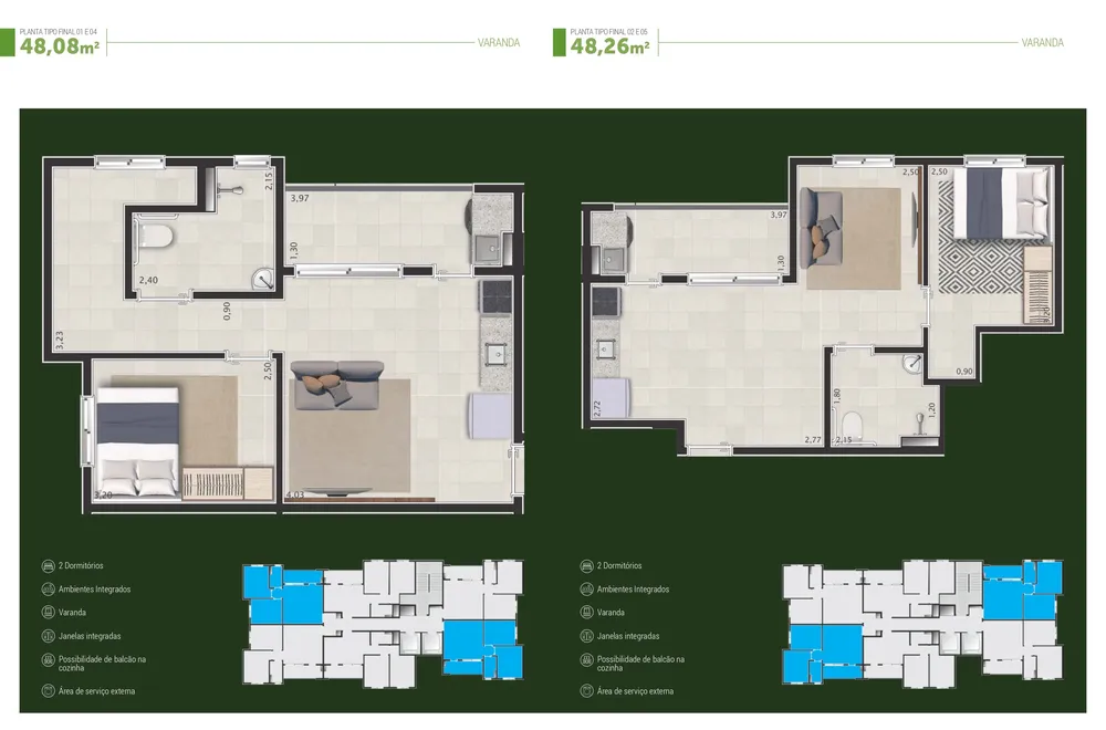 Apartamento, 2 quartos, 48 m² - Foto 15
