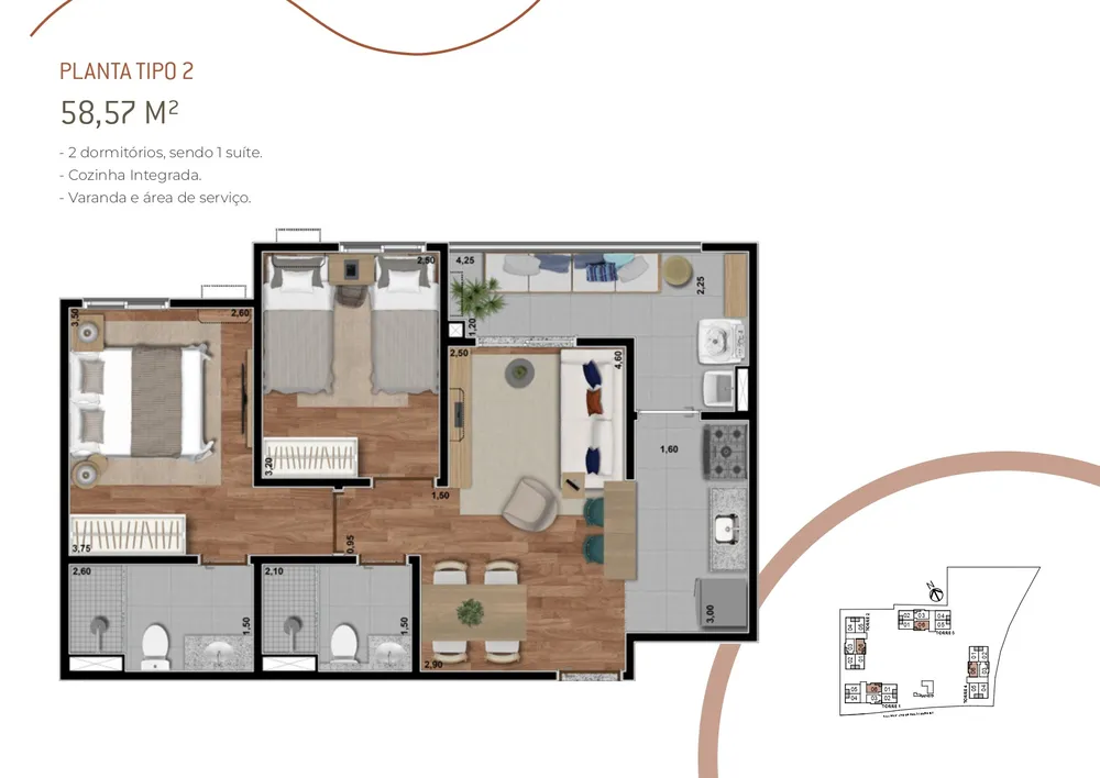 Apartamento, 2 quartos, 57 m² - Foto 14