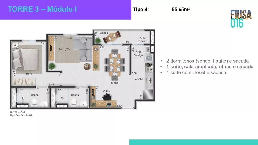 Apartamento, 2 quartos, 55 m² - Foto 8