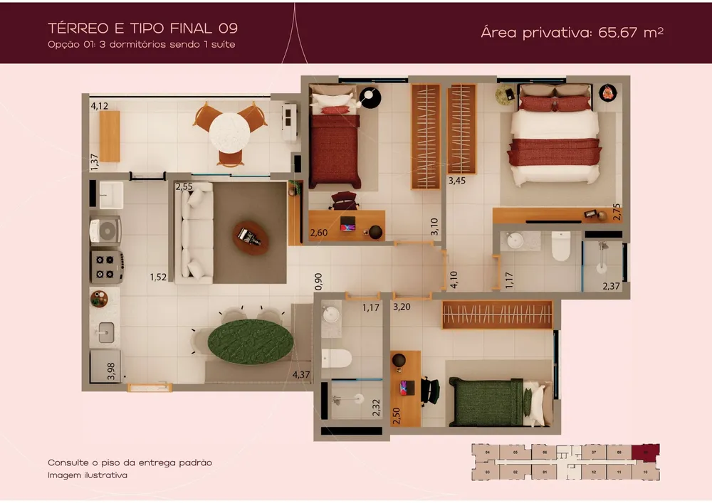 Apartamento, 3 quartos, 65 m² - Foto 3