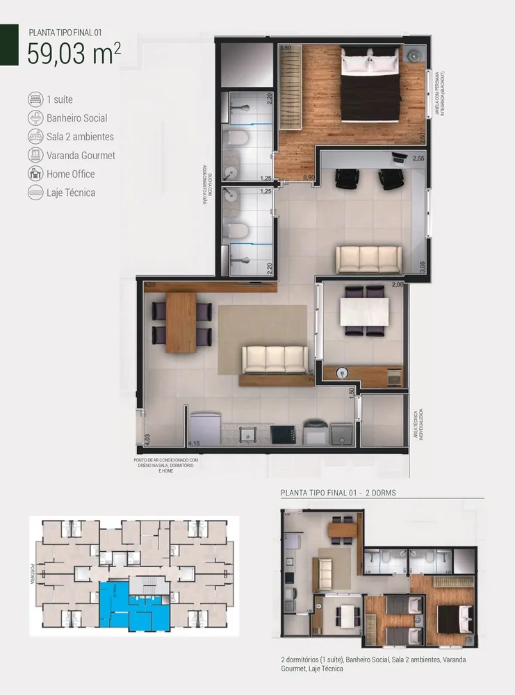 Apartamento, 2 quartos, 60 m² - Foto 9