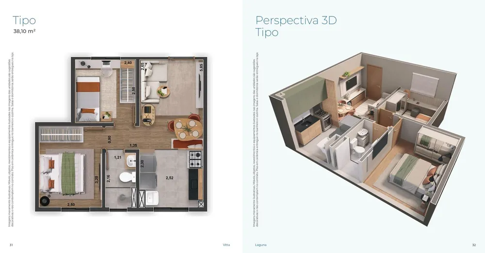Apartamento, 2 quartos, 38 m² - Foto 2