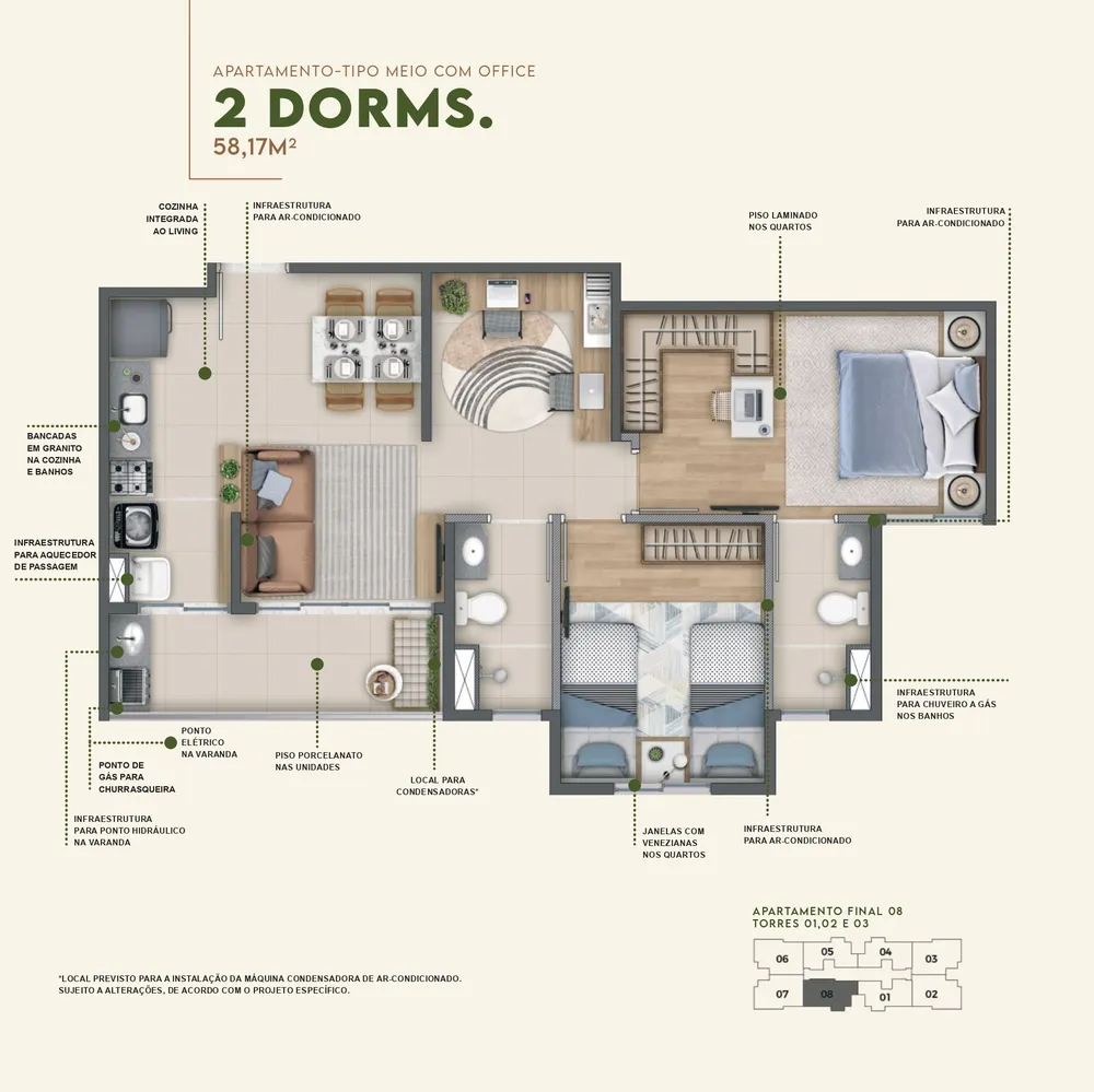 Apartamento, 2 quartos, 58 m² - Foto 15