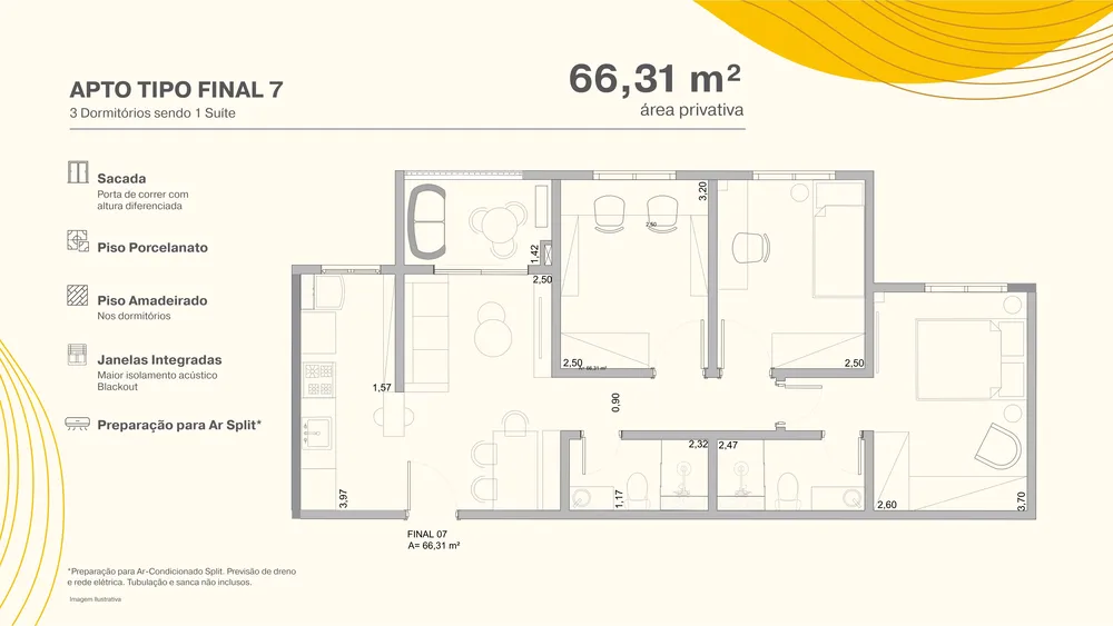 Apartamento, 3 quartos, 64 m² - Foto 3