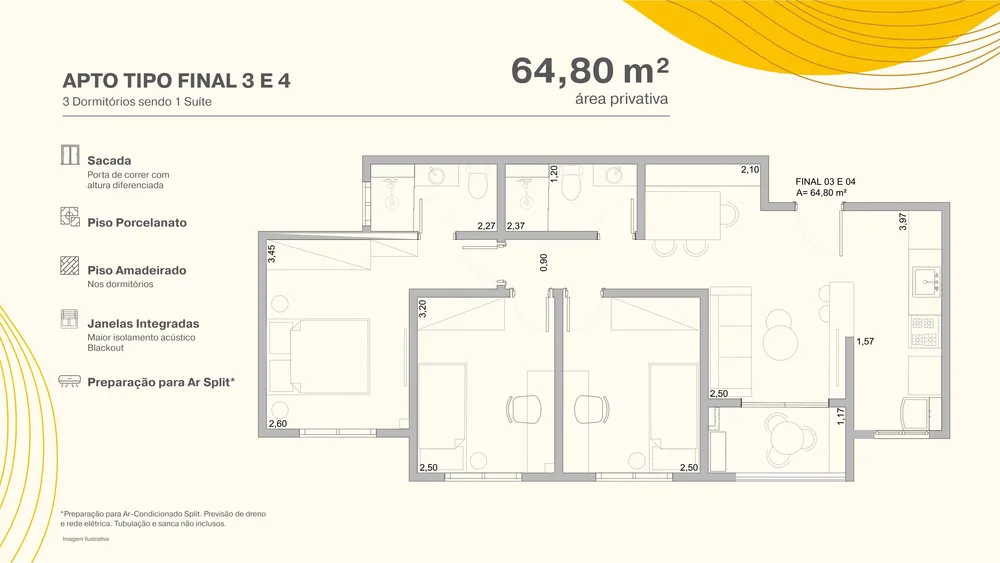 Apartamento, 3 quartos, 64 m² - Foto 6