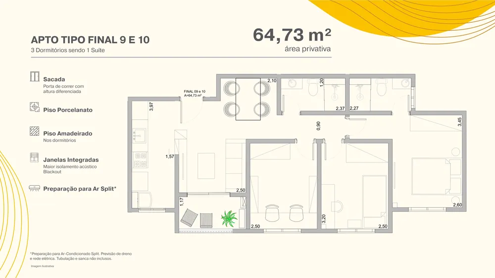 Apartamento, 3 quartos, 64 m² - Foto 1
