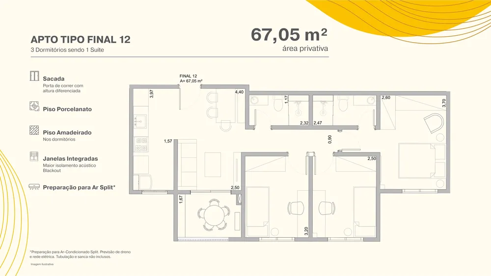 Apartamento, 3 quartos, 64 m² - Foto 2