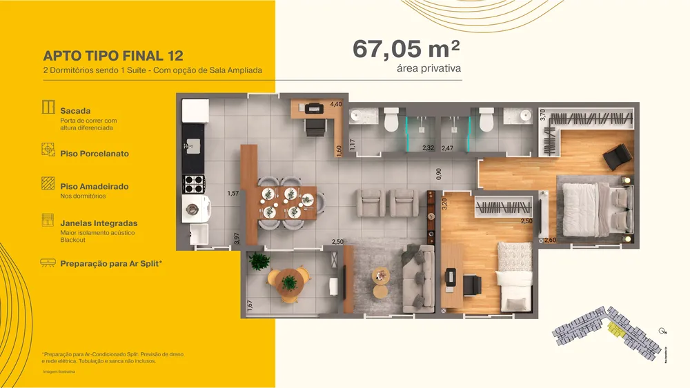 Apartamento, 3 quartos, 64 m² - Foto 4