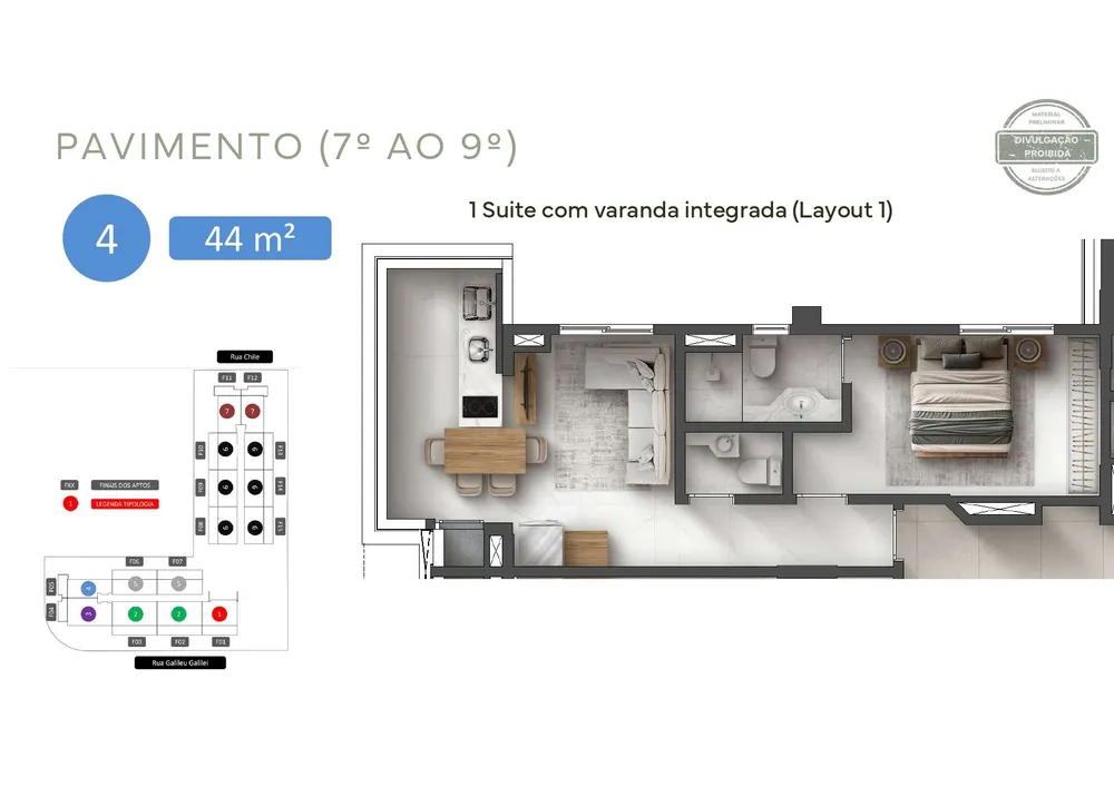 Apartamento, 1 quarto, 44 m² - Foto 8