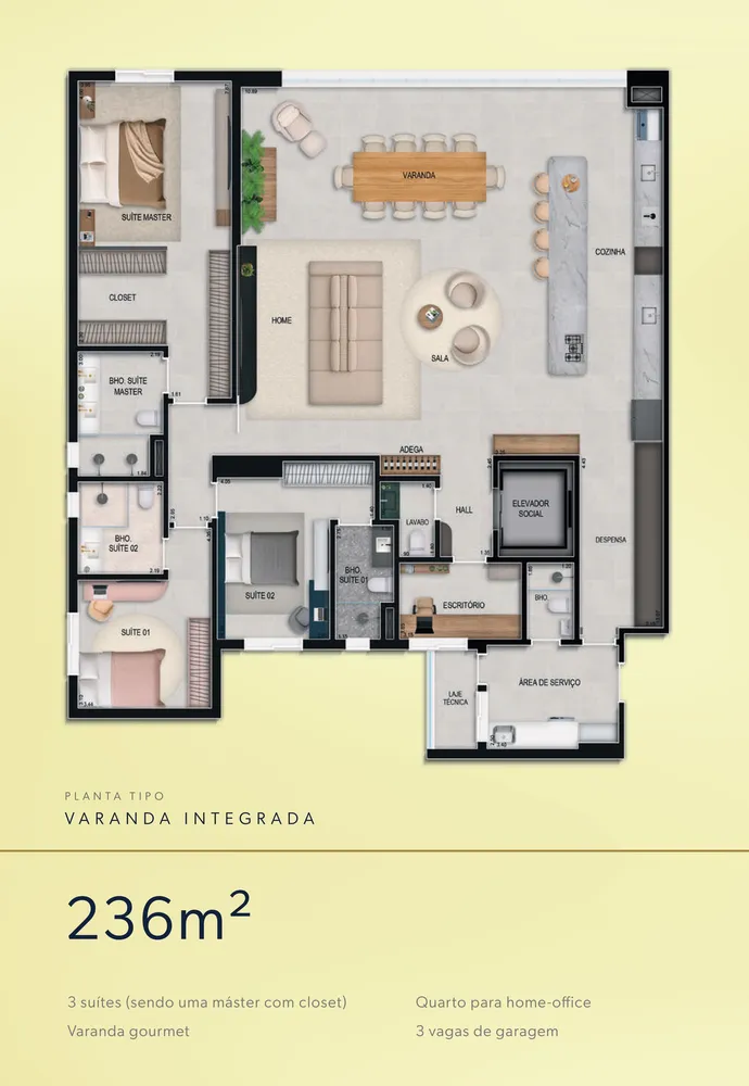 Apartamento, 3 quartos, 234 m² - Foto 12