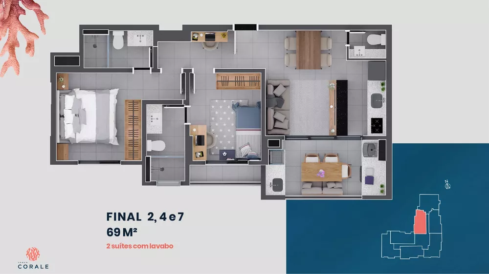Apartamento, 2 quartos, 68 m² - Foto 3