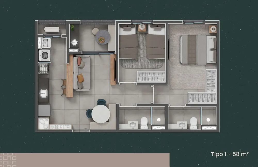 Apartamento, 2 quartos, 58 m² - Foto 4