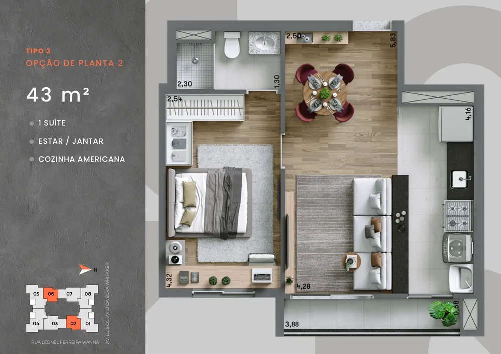 Apartamento, 1 quarto, 43 m² - Foto 12