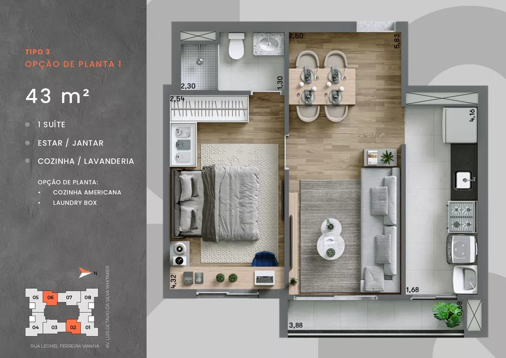 Apartamento, 1 quarto, 43 m² - Foto 10