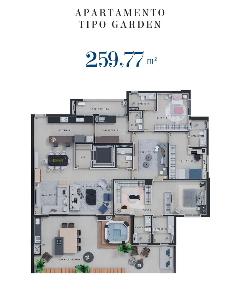 Apartamento, 4 quartos, 259 m² - Foto 3