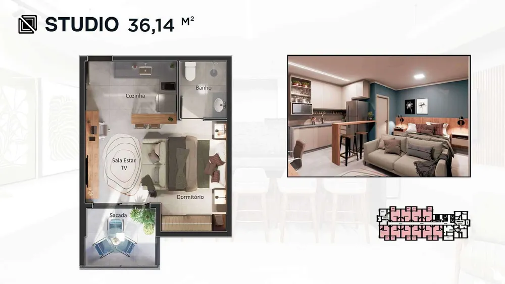 Apartamento, 1 quarto, 36 m² - Foto 15