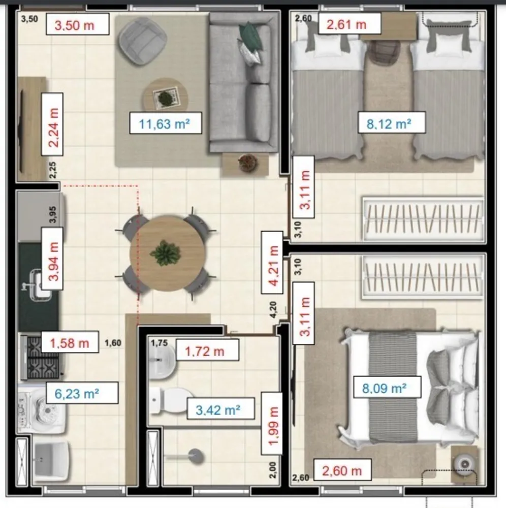 Apartamento, 2 quartos, 43 m² - Foto 6