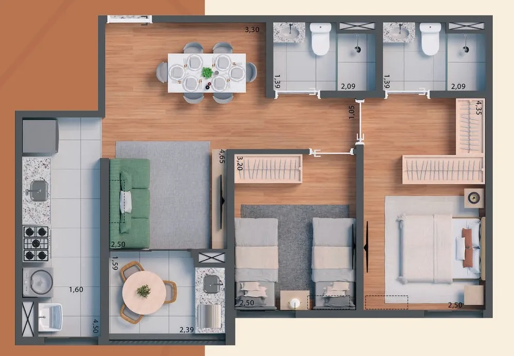 Apartamento, 2 quartos, 59 m² - Foto 10