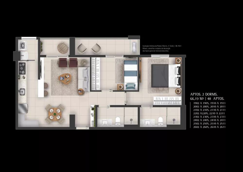 Apartamento, 2 quartos, 66 m² - Foto 4