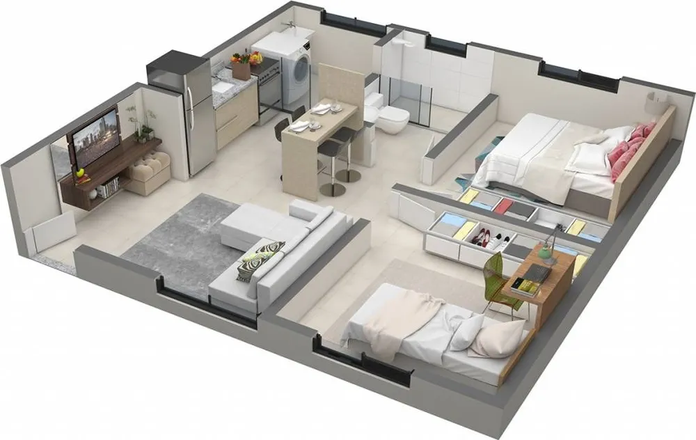 Apartamento, 2 quartos, 42 m² - Foto 3