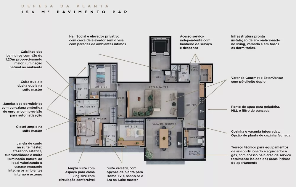 Apartamento, 3 quartos, 156 m² - Foto 4