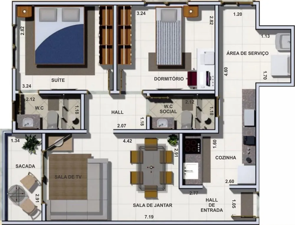Apartamento, 2 quartos, 110 m² - Foto 3
