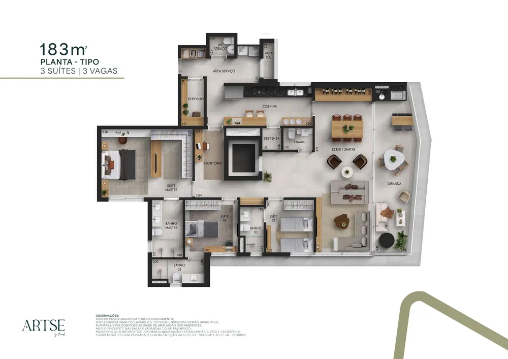 Apartamento, 3 quartos, 183 m² - Foto 2