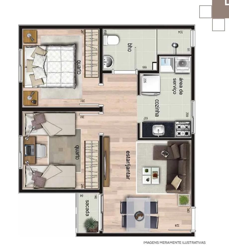Apartamento, 2 quartos, 47 m² - Foto 1