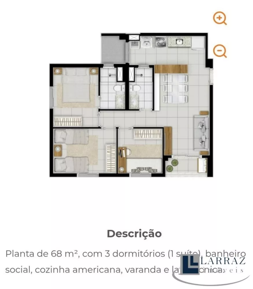 Apartamento, 3 quartos, 68 m² - Foto 2