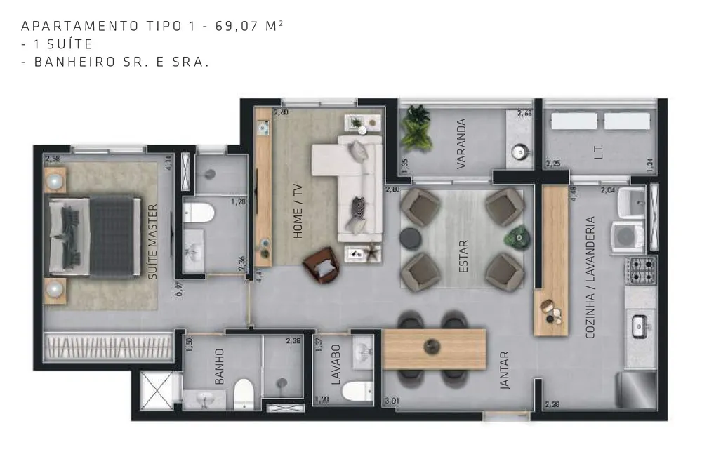 Apartamento, 2 quartos, 69 m² - Foto 8