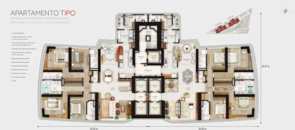 Apartamento, 4 quartos, 187 m² - Foto 2