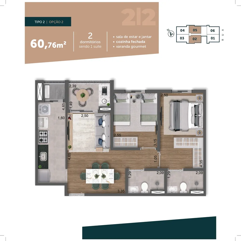 Apartamento, 2 quartos, 61 m² - Foto 11