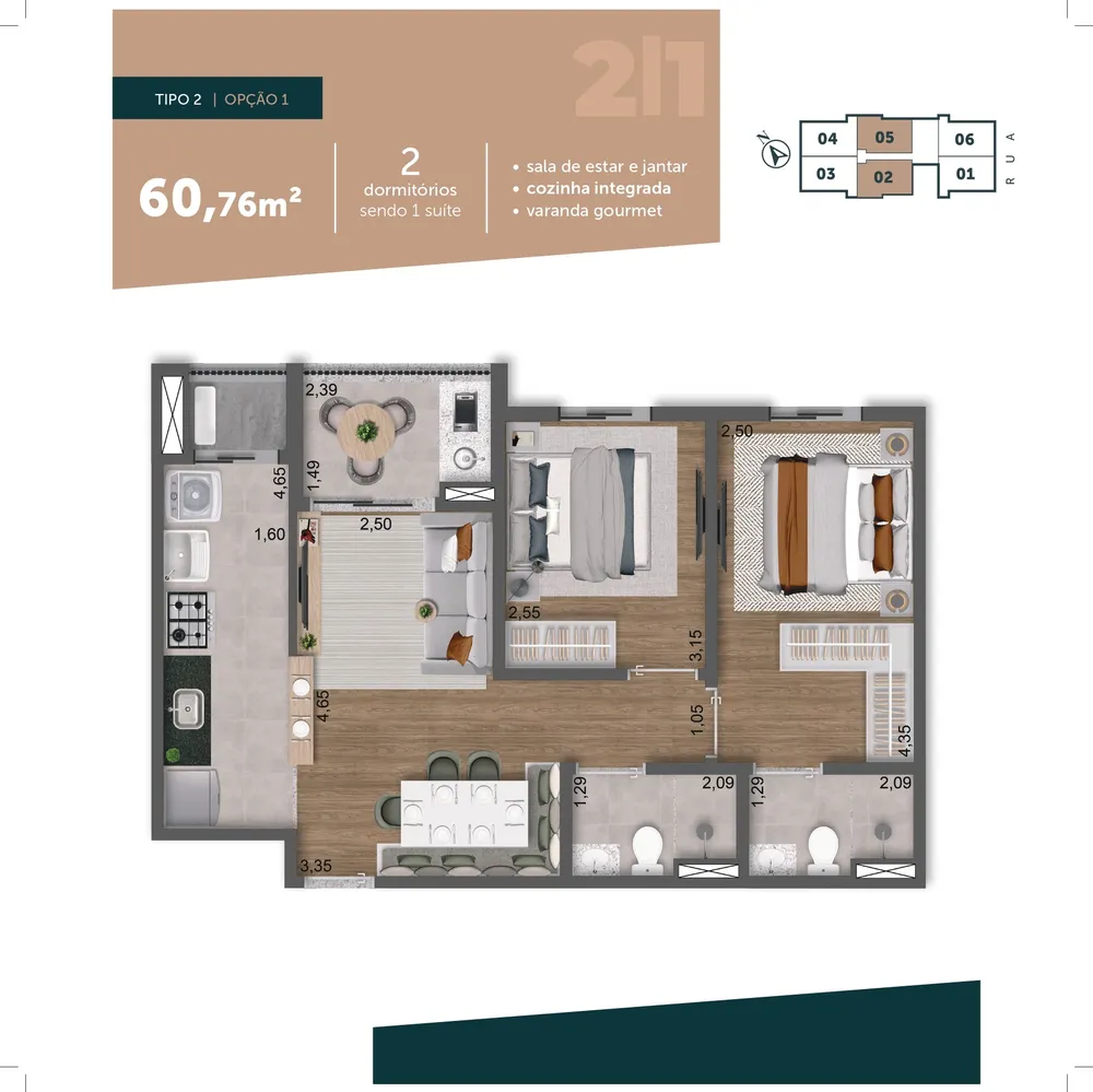 Apartamento, 2 quartos, 61 m² - Foto 12