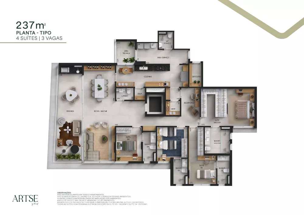 Apartamento, 4 quartos, 237 m² - Foto 3