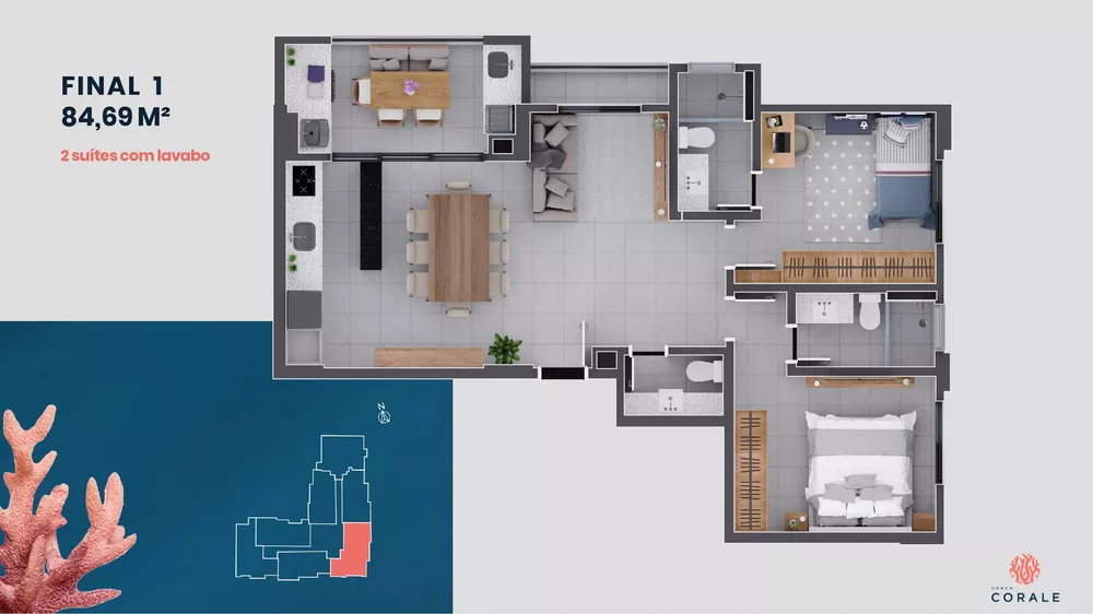 Apartamento, 2 quartos, 84 m² - Foto 2