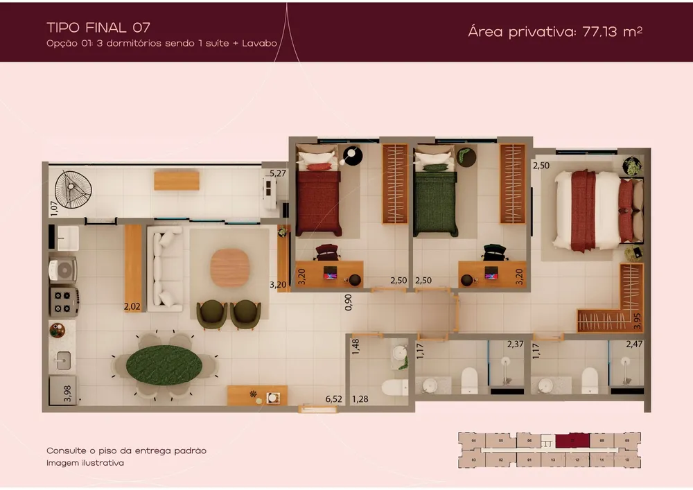 Apartamento, 3 quartos, 77 m² - Foto 14