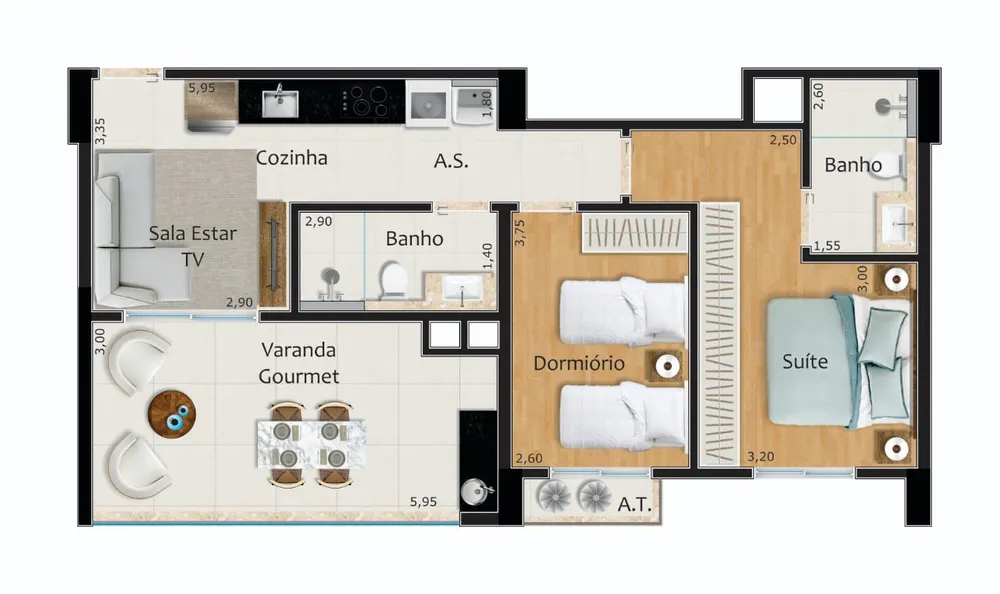 Apartamento, 2 quartos, 77 m² - Foto 12