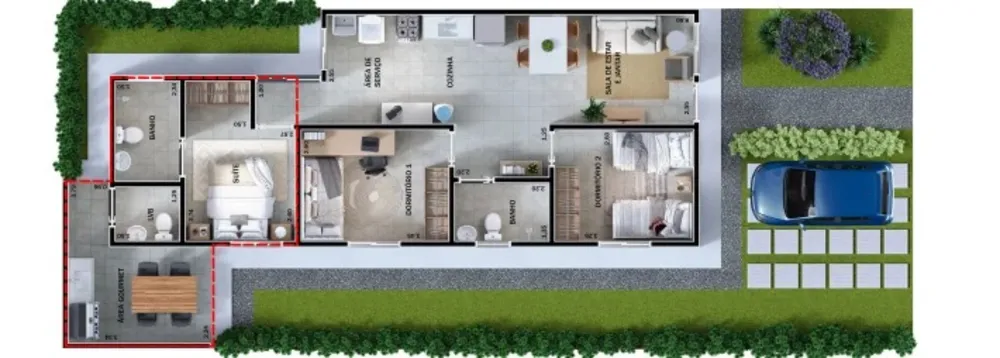 Casa, 2 quartos, 43 m² - Foto 6